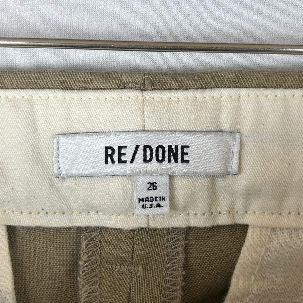 Re/Done Khaki Super Wide Trouser Pant 32" Inseam 436-20WSWTROU Women's Size 26 - Picture 5 of 9